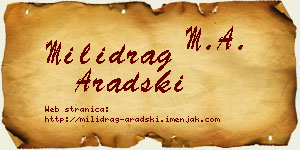Milidrag Aradski vizit kartica